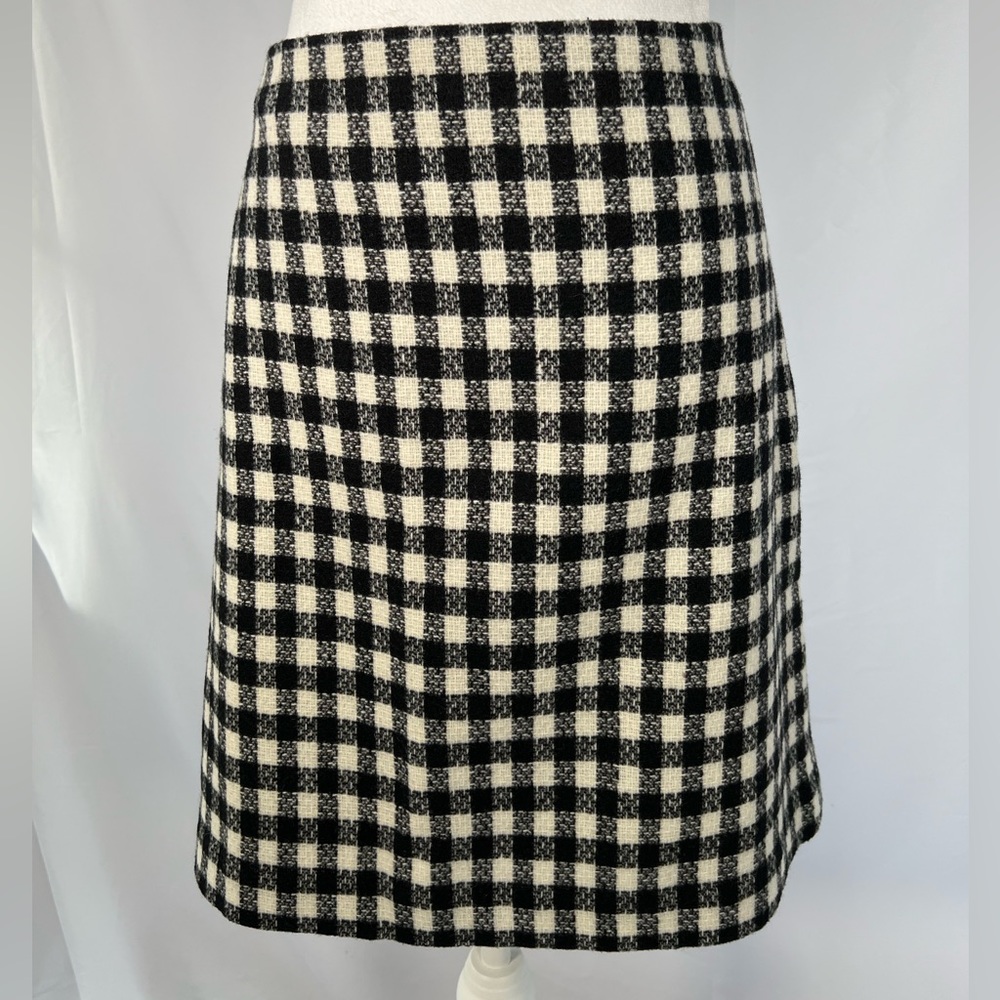 Talbots black and white check skirt